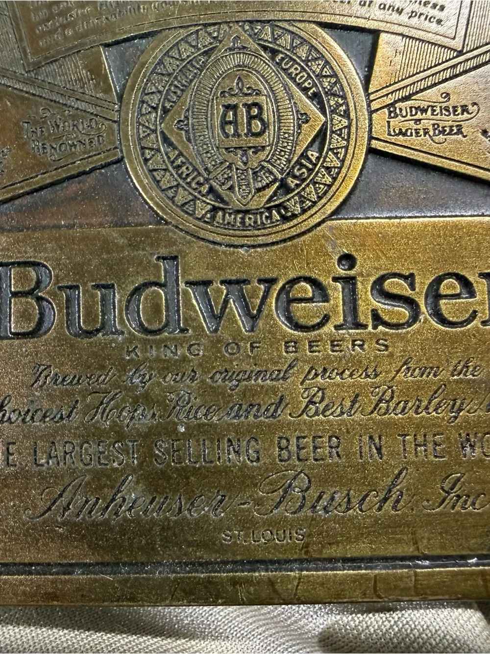 Budweiser Metallic Gold BELT BUCKLE